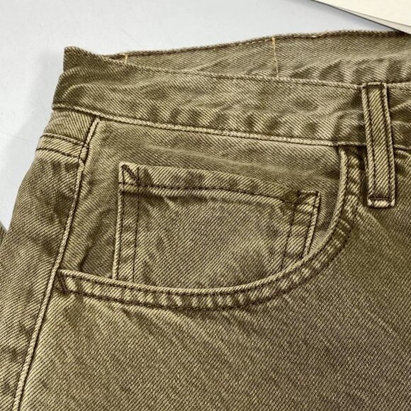 Dala Women’s Jeans Dark Olive Green Size 27 Shore Full Loose Straight Cotton - Picture 7 of 8